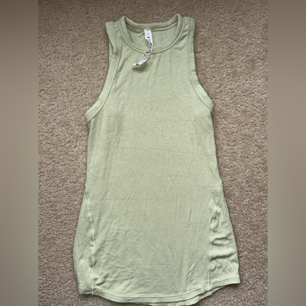 Lululemon Athletica Green Fitted Ribbed Tank Top